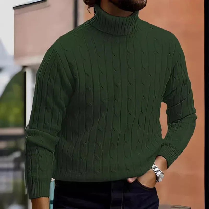 Men's Casual Retro Knitted Turtleneck Sweater