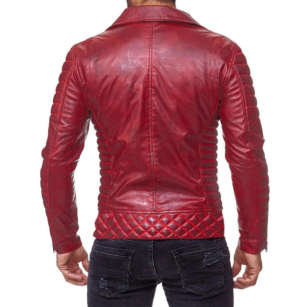 Men's Close Fit PU Leather Jacket