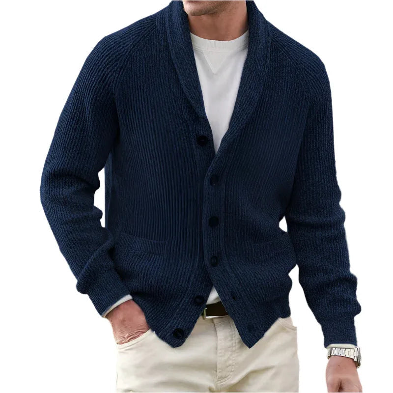 Men's Cotton Blend Loose Fit Buttoned Sweater