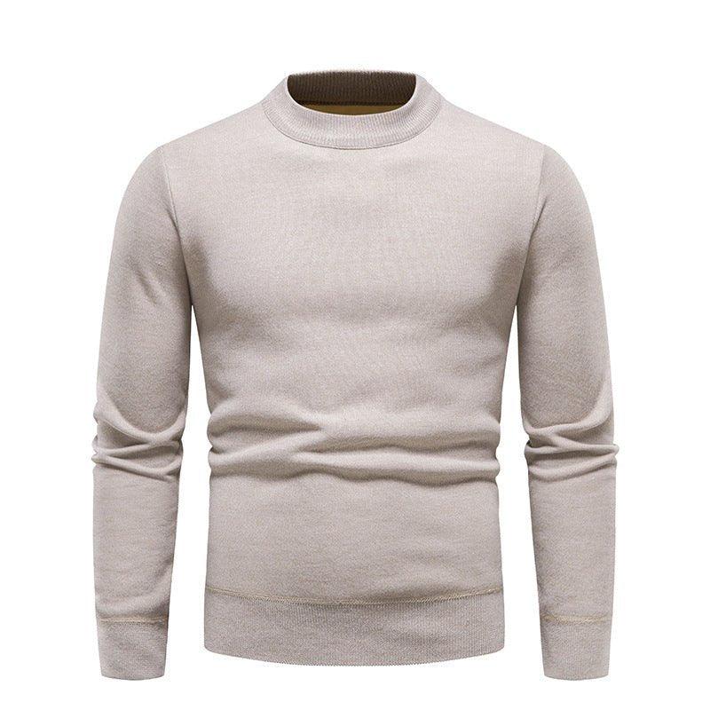 Men's Fleece-Lined Thick Round Neck Sweater