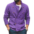 Men's Half Collar Double-Breasted Knitted Buttoned Sweaters