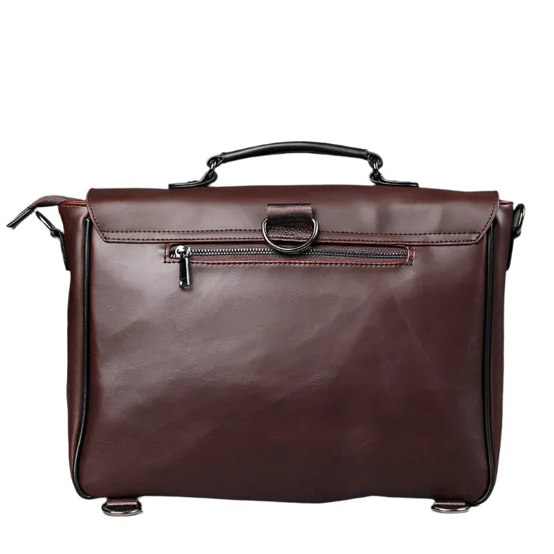 Men's Leather Business Briefcase Bag
