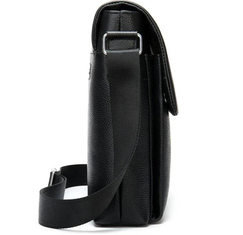 Men's Leather Shoulder Bag With Adjustable Shoulder Strap