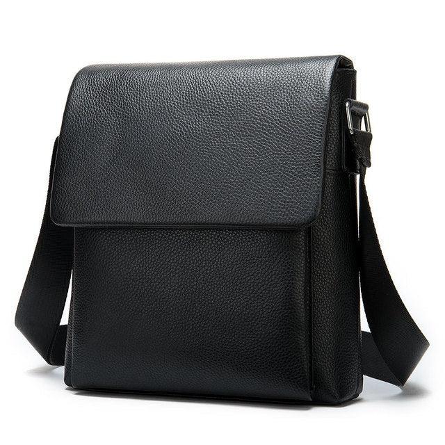 Men's Leather Shoulder Bag With Adjustable Shoulder Strap
