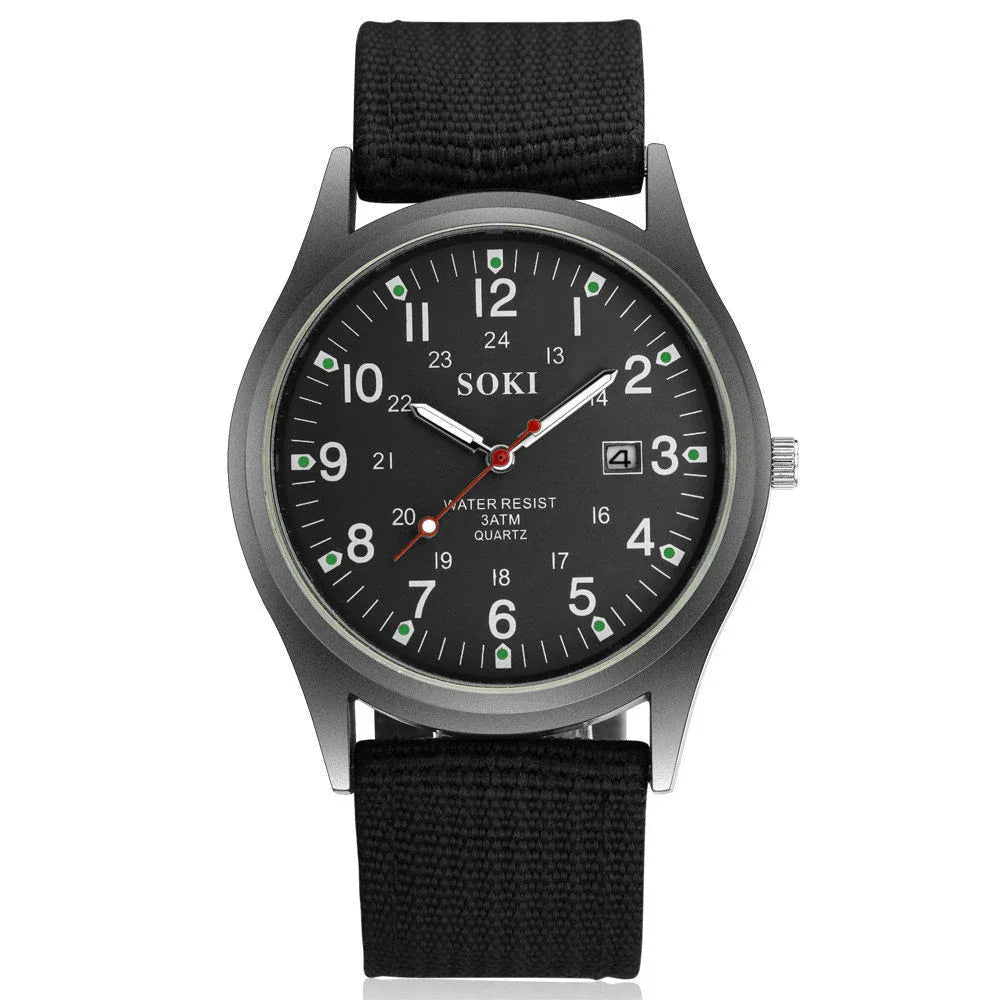 Men's Luminous Sports Casual Quartz Watch With Date Display
