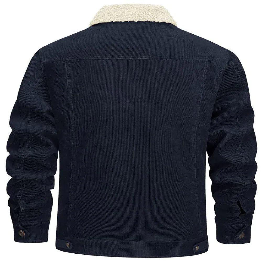 Men's Polyester Double Chest Pockets Winter Jacket