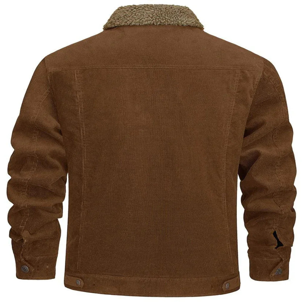 Men's Polyester Double Chest Pockets Winter Jacket