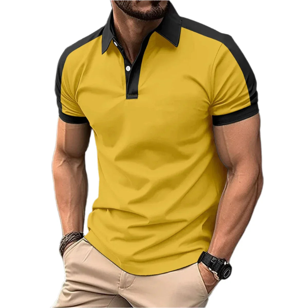 Men's Short Sleeve Business Shirts Casual Polo Shirts