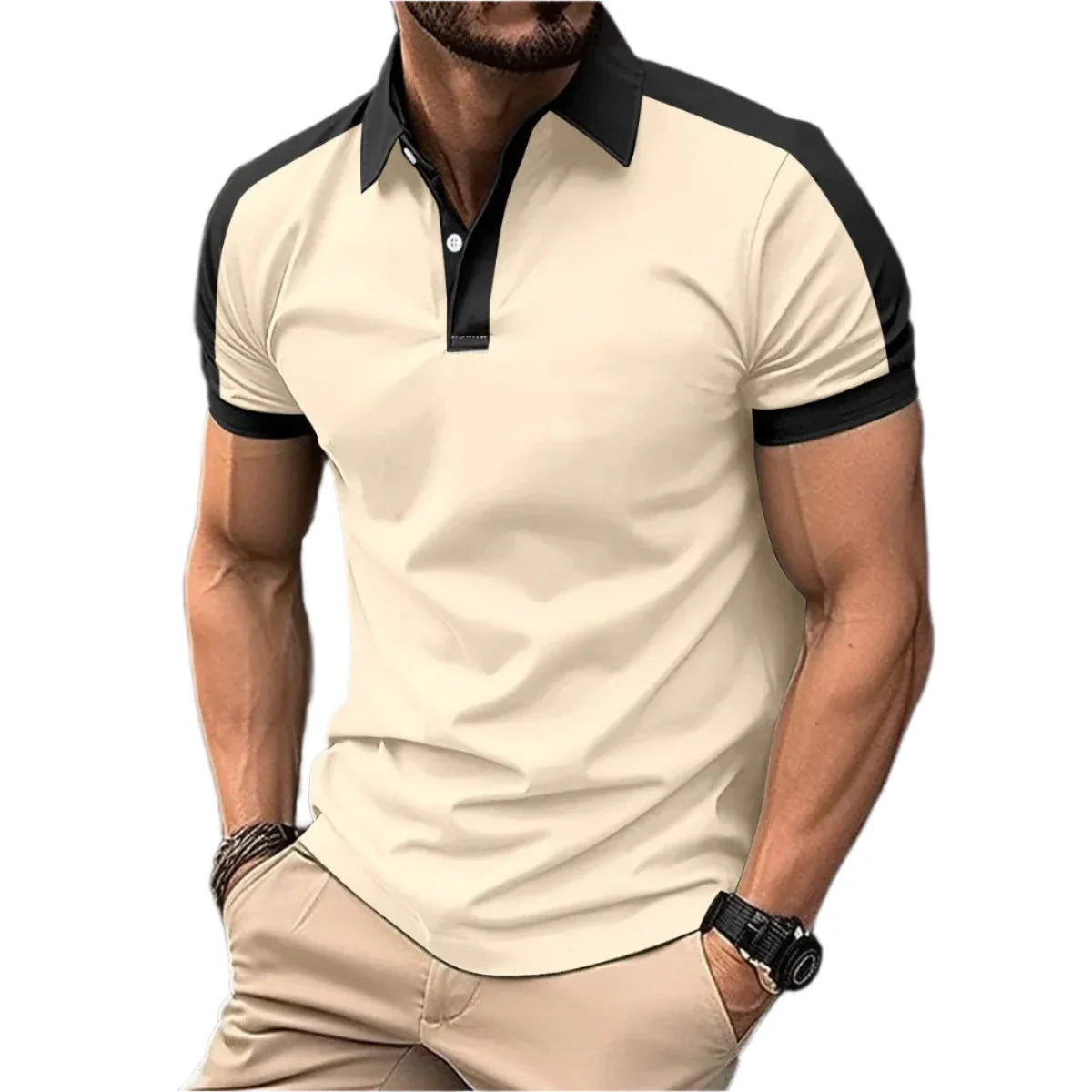 Men's Short Sleeve Business Shirts Casual Polo Shirts