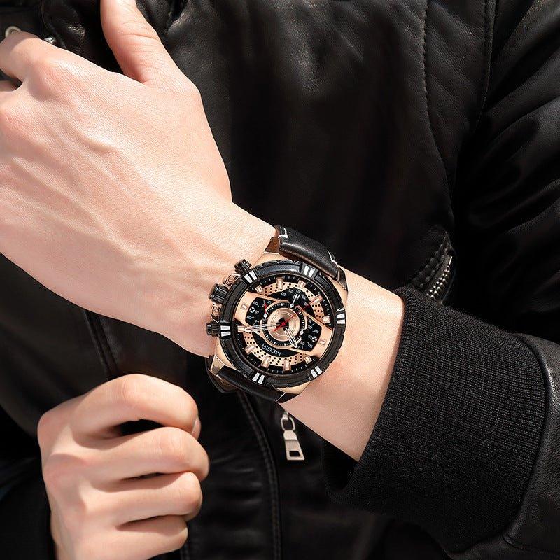 Men's Sports Leather Quartz Watch