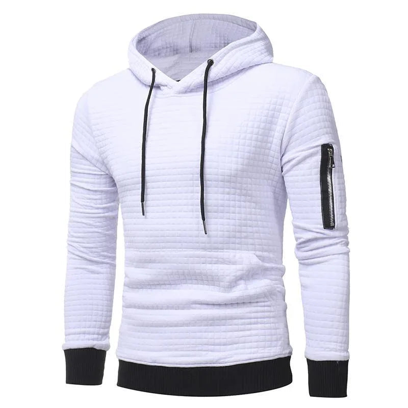 Men's Sweatshirt Hoodie With Arm Zipper Long Sleeve Slim Top