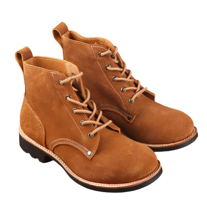 Men's Thick Suede Cowhide Genuine Leather Shoes Boots