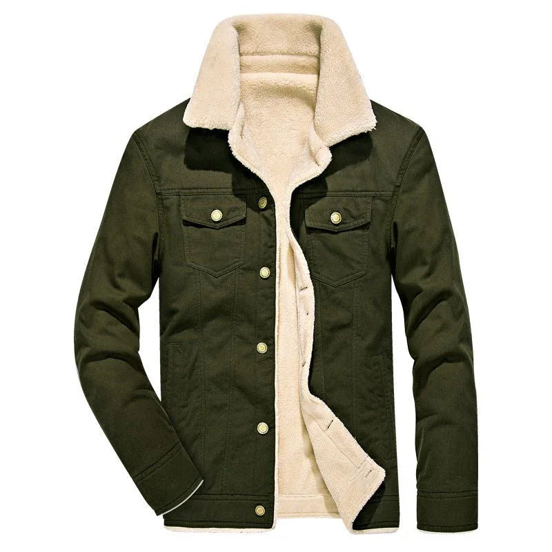 Men's Thick Velvet Winter Denim Jacket