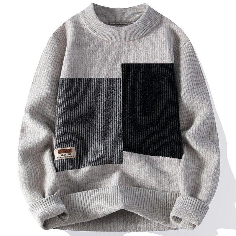 Men's Thickened Contrast Color Autumn And Winter Sweaters