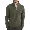 Men's Thickened Warm Zip Collar Sweater