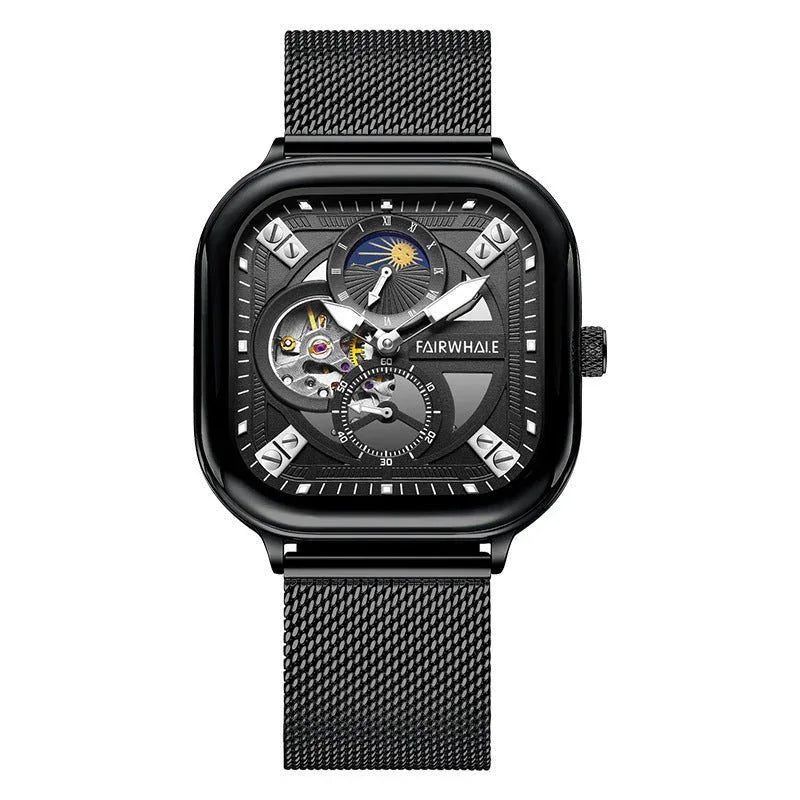 Men's Three Subdials Automatic Mechanical Watch