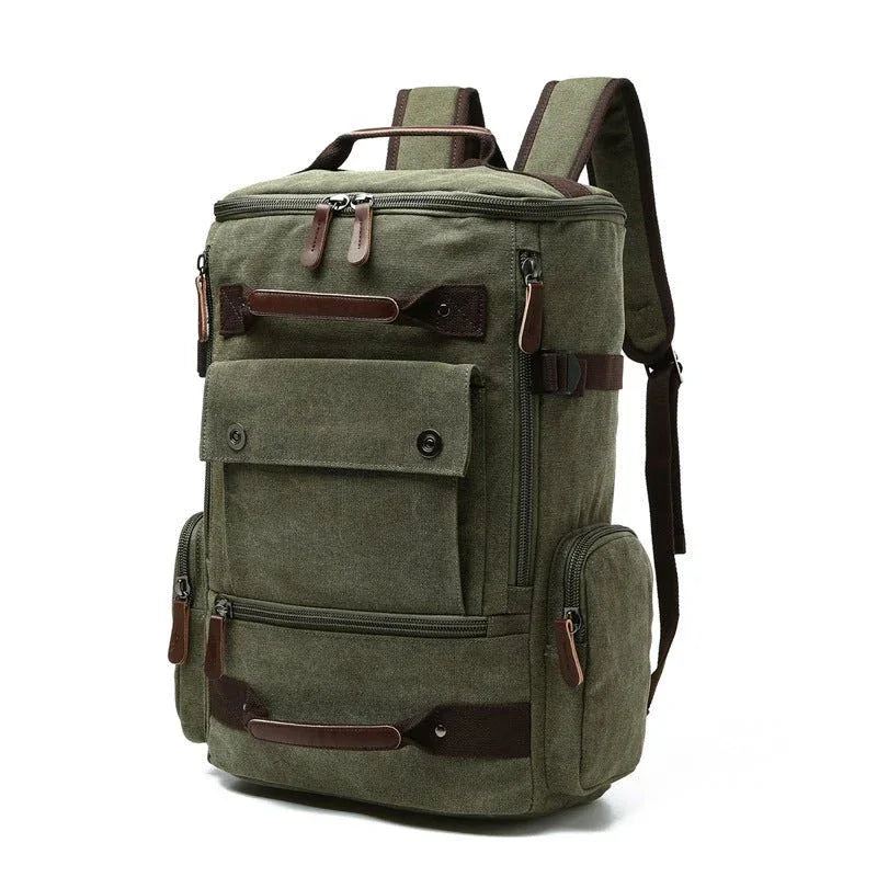 Men's Vintage Canvas Laptop Computer Travel Bag Backpack