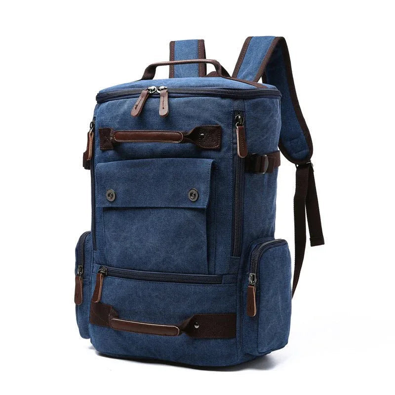Men's Vintage Canvas Laptop Computer Travel Bag Backpack
