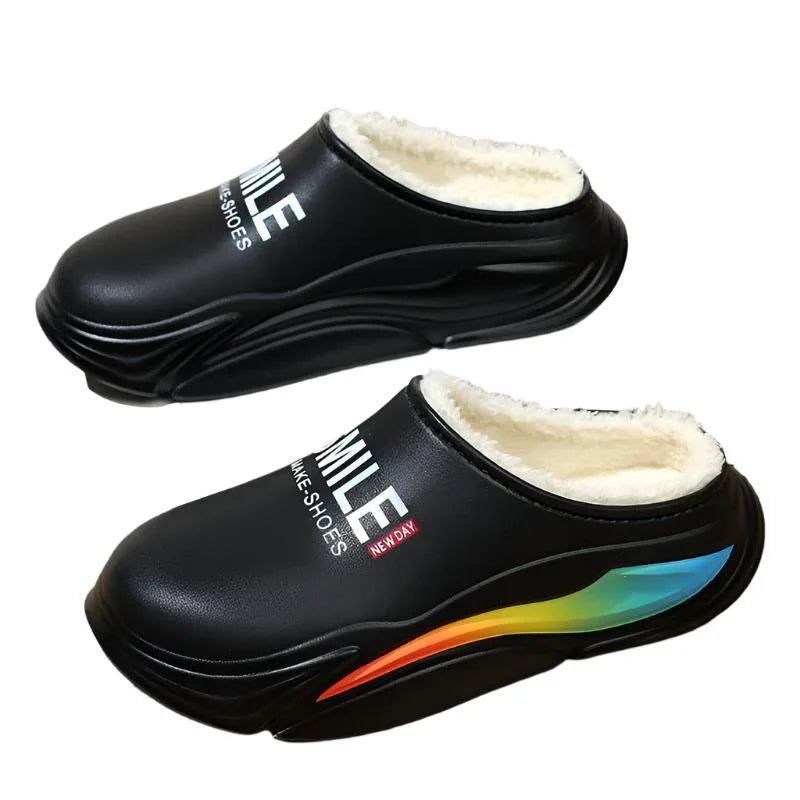 Men's Warm Waterproof Non-Slip Indoor Outdoor Slippers