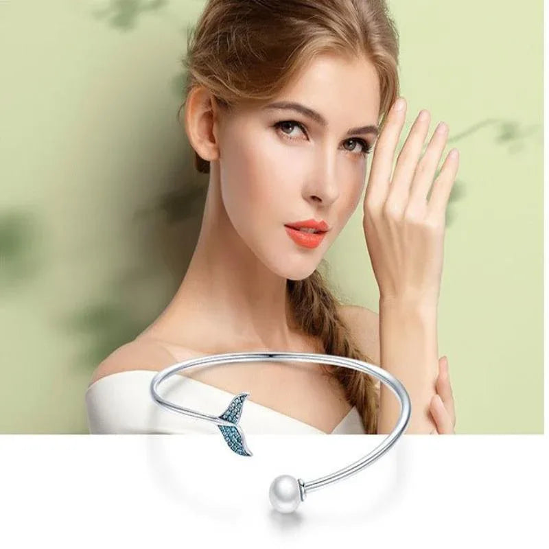 Mermaid's Tail 925 Sterling Silver Pearl Bracelet