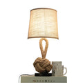 Metal & Craft Hemp Rope Retro Table Bedroom Lamp