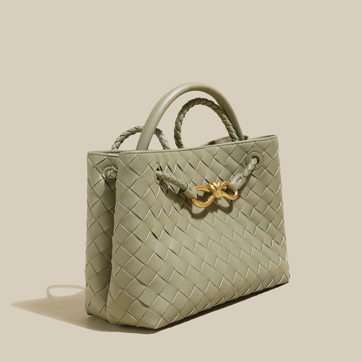 Mint Green Woven Tote Bag