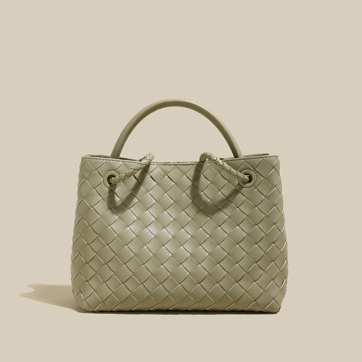 Mint Green Woven Tote Bag