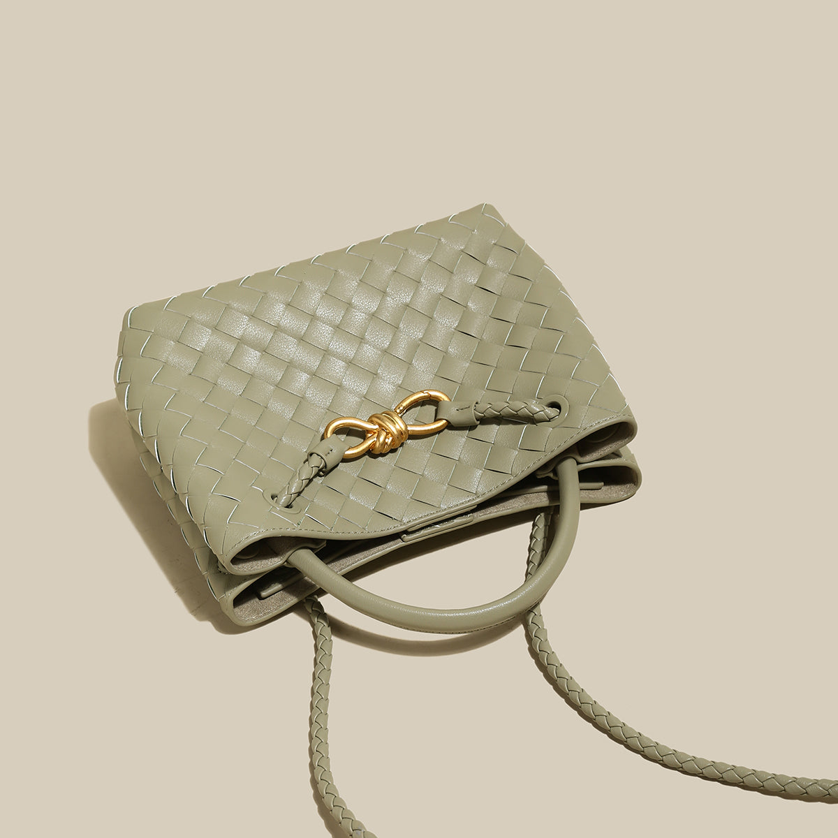 Mint Green Woven Tote Bag