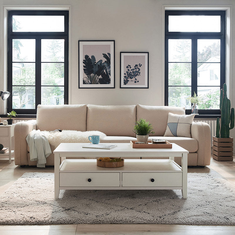 Modern Nordic Coffee Table with Drawers