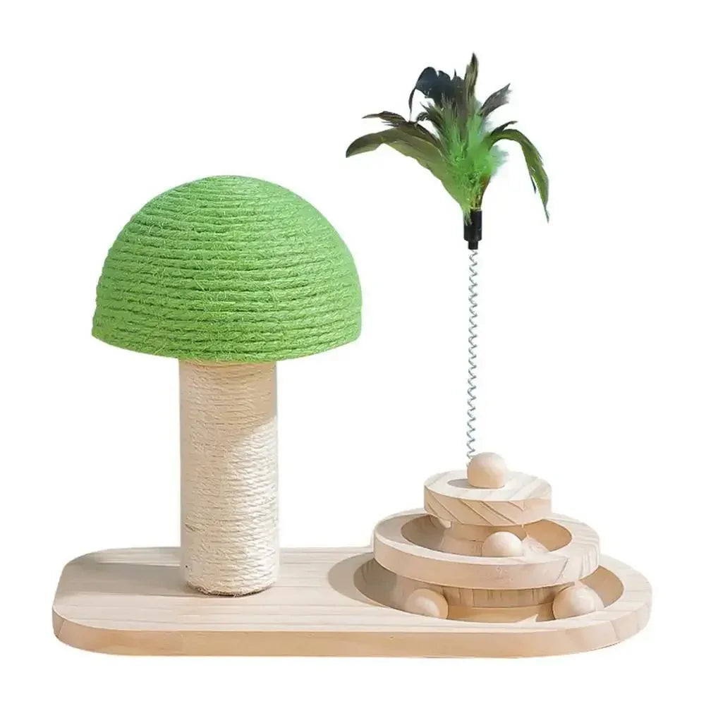 Mushroom Scratching Post Cat Toy With Scratching Ball