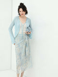 Muted Floral Tie-Dye Wrap Around Skirt-0