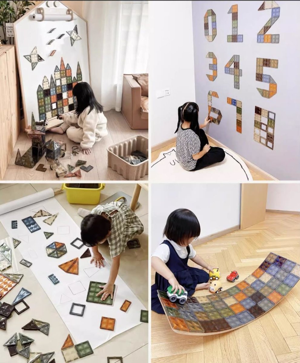 Nature World 100pcs Eye-care Color Magnetic Tiles With Storage Box-1