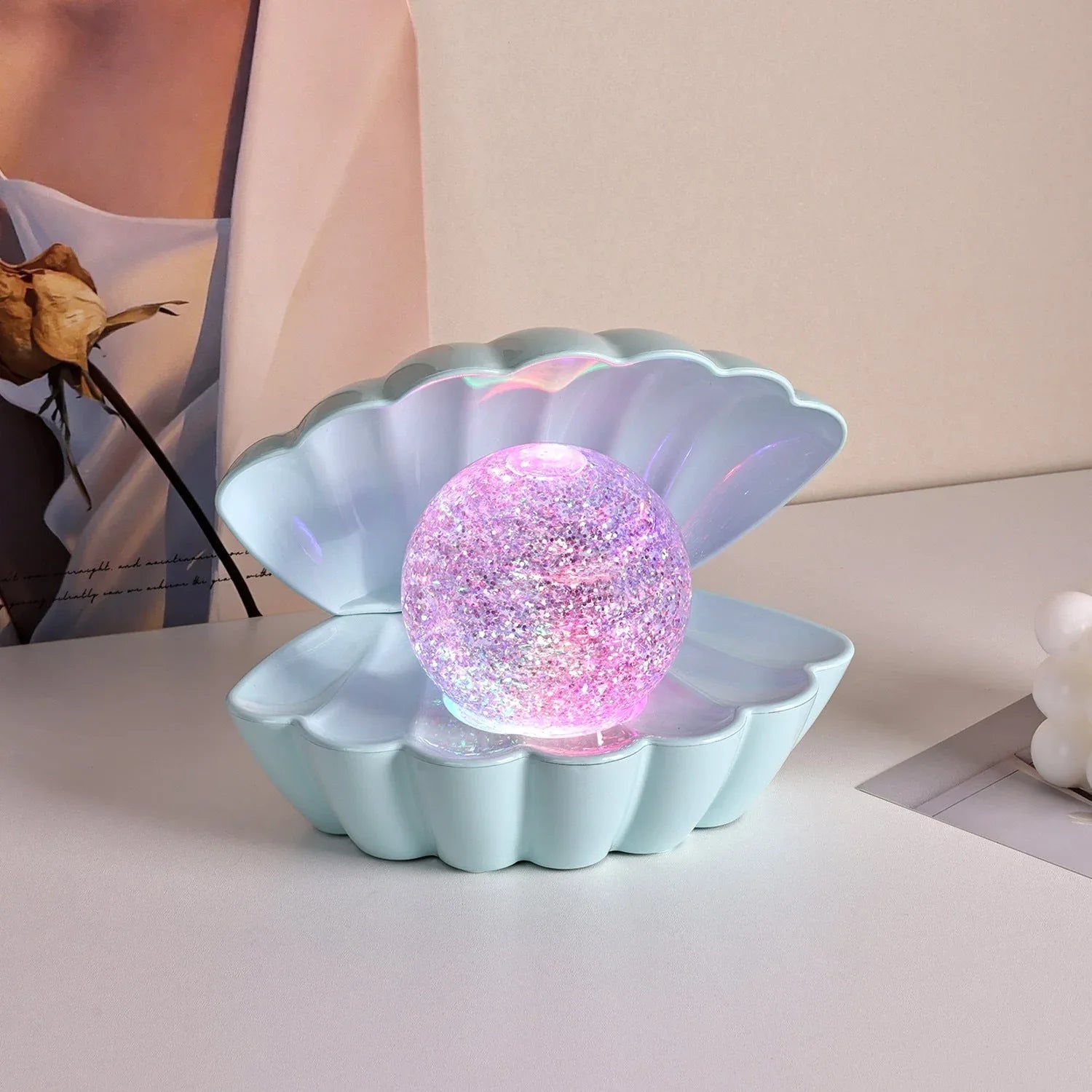 Neon Ambience Light Decorative Ornaments Shell-Shaped Small Night Bedside Table Lamp