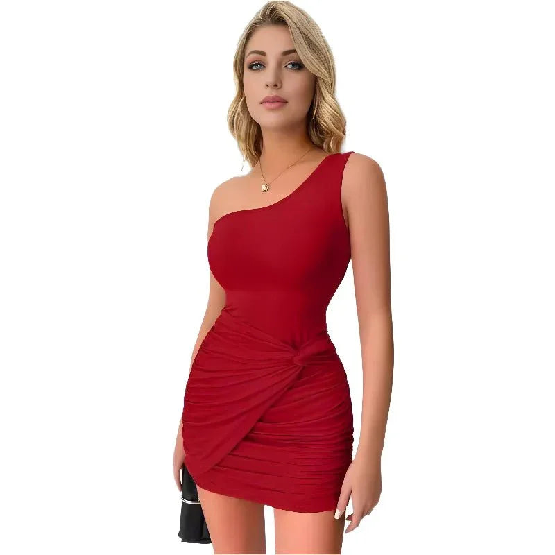 One-Shoulder Sleeveless Dress For Women