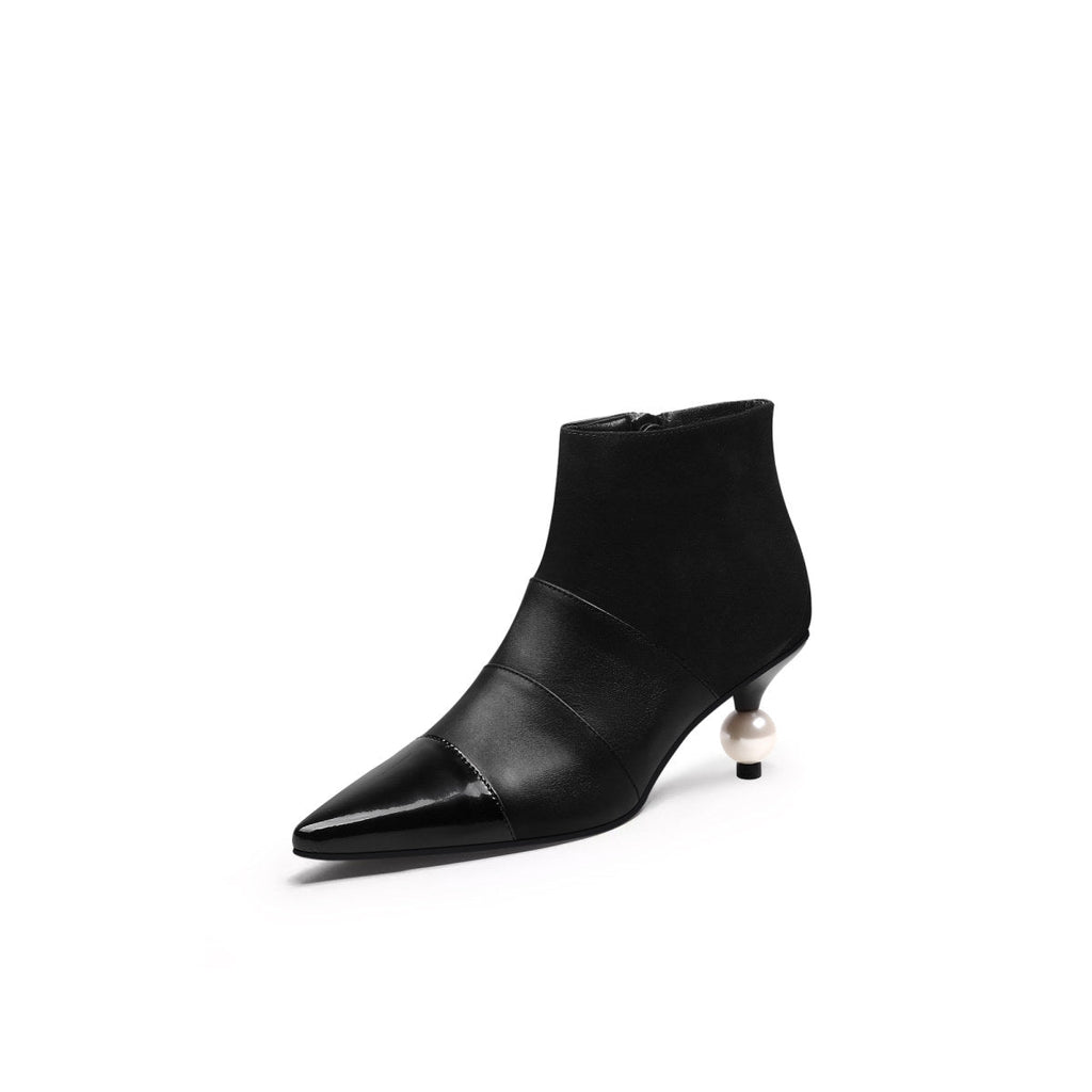 Pearl Kitten Heel Boots-1