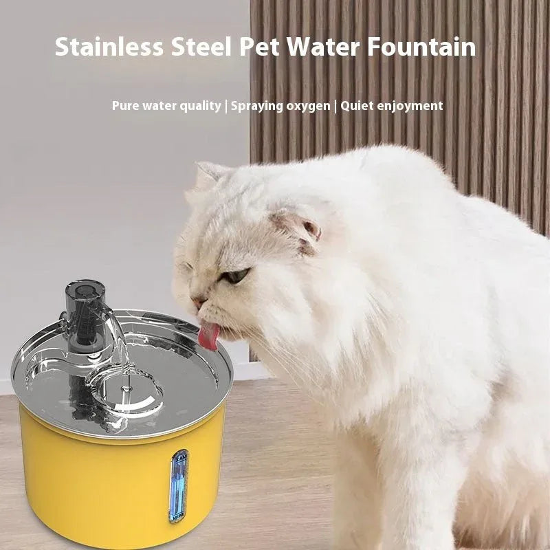 Pet Cat Stainless Steel Plastic Spray Water Dispenser Fountains