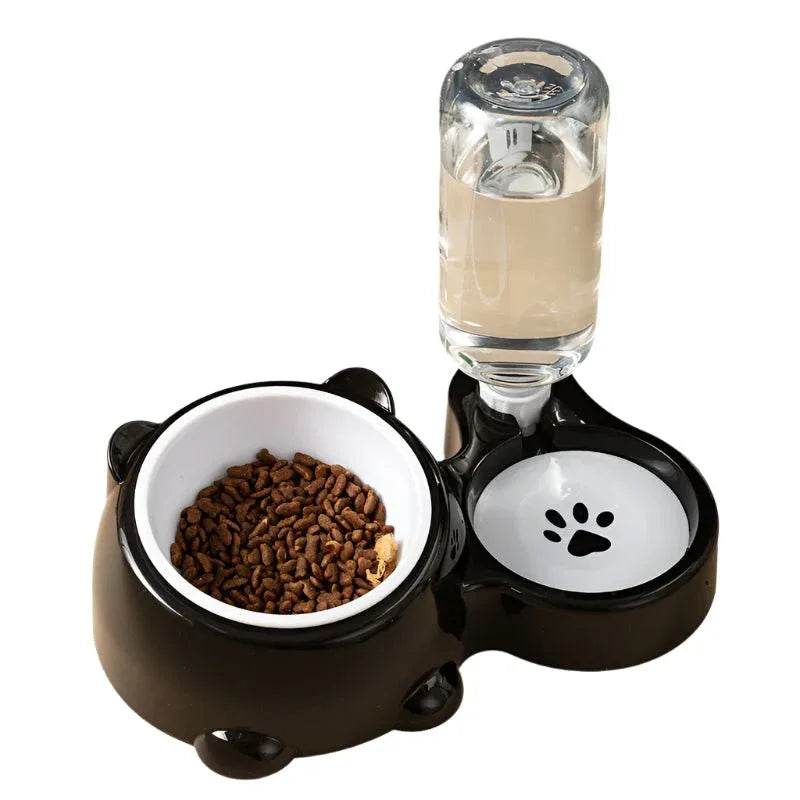 Pet Double Cat Dog Food And Water Bowl