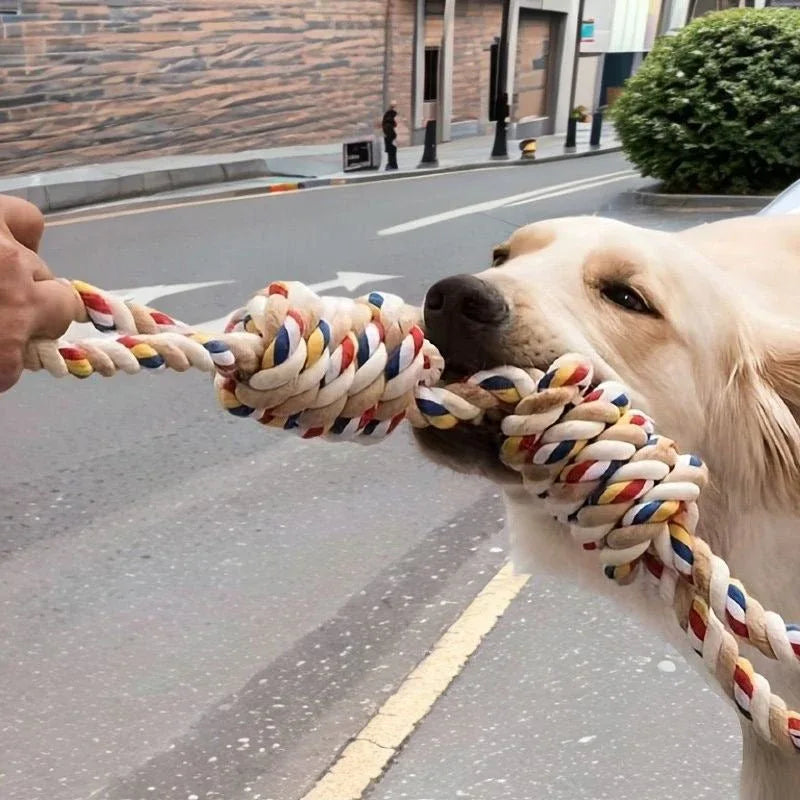 Pet Large Rope Knot Teeth Grinding Cleaning Cat Dog Interactive Chew Toy Training Supplies