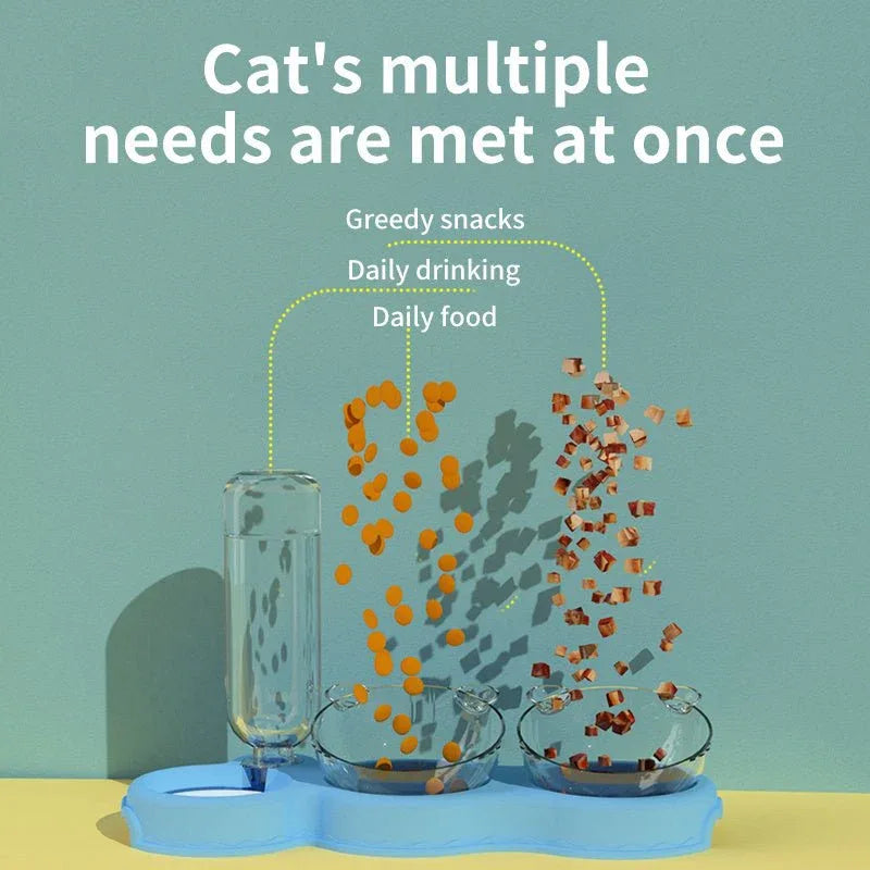Pet Supplies Cat Dog Triple Bowl