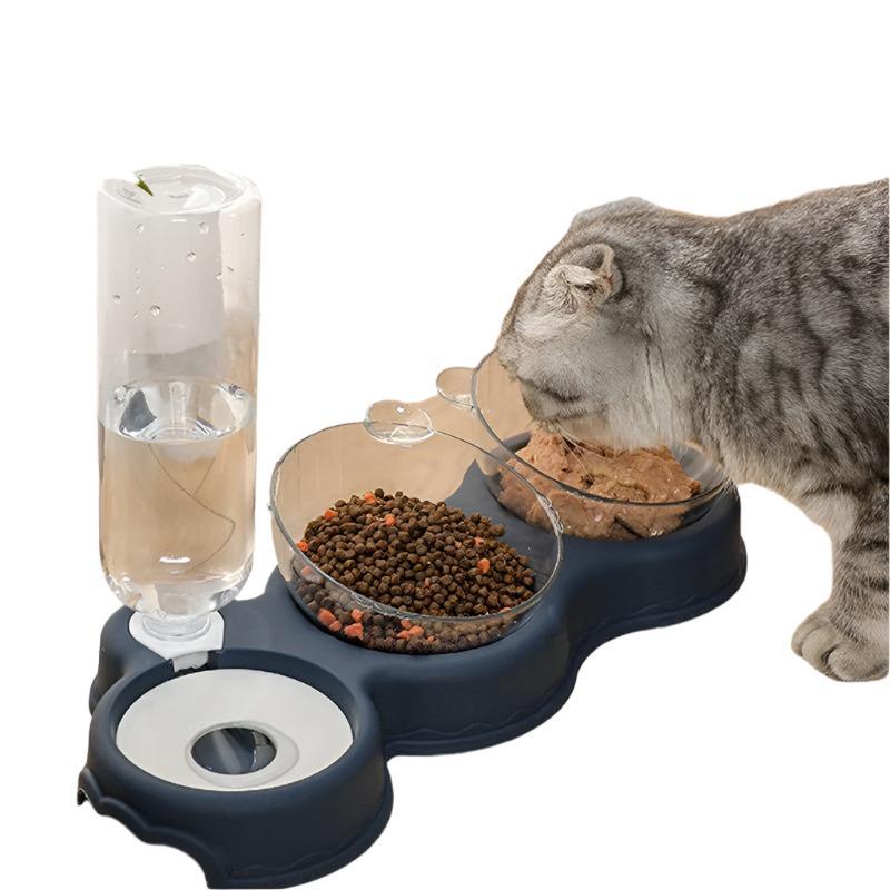 Pet Supplies Cat Dog Triple Bowl