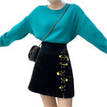 Pinned High Waist Slimming Hip Skirt