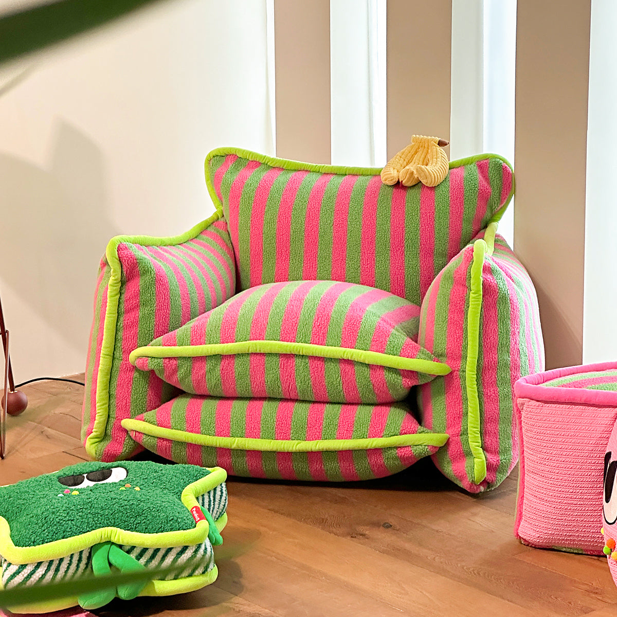 Playful Mind Striped Lazy Sofa Chair