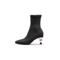 Pointed Toe Suede Ankle Boots-0