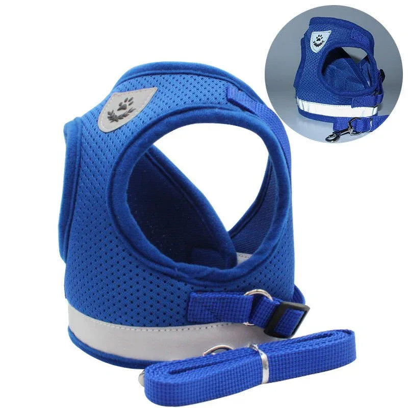 Polyester Reflective & Breathable Pet Dog Harness With Leash