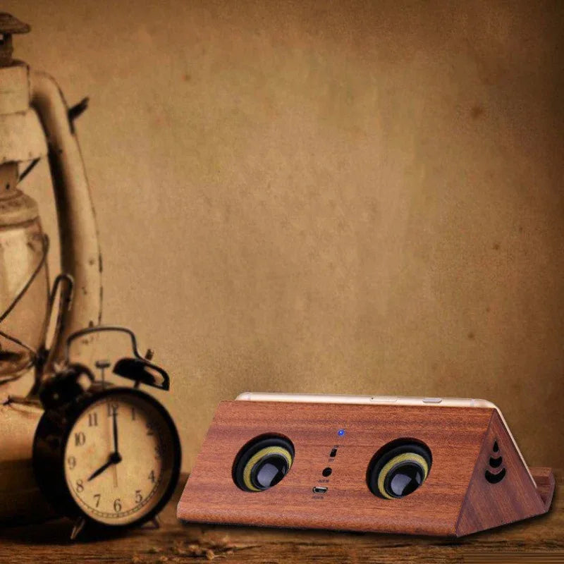 Portable Intelligent Induction Smooth Wooden Home Outdoor Speaker