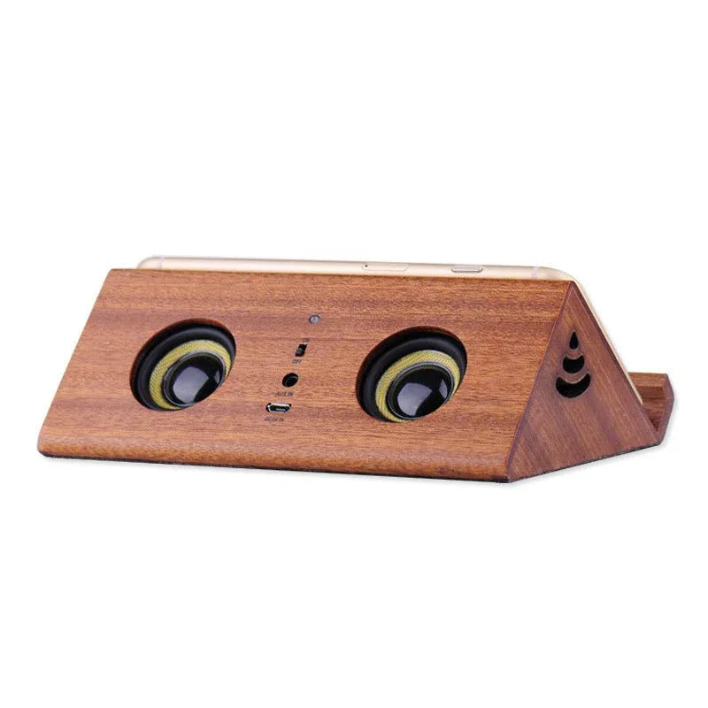 Portable Intelligent Induction Smooth Wooden Home Outdoor Speaker