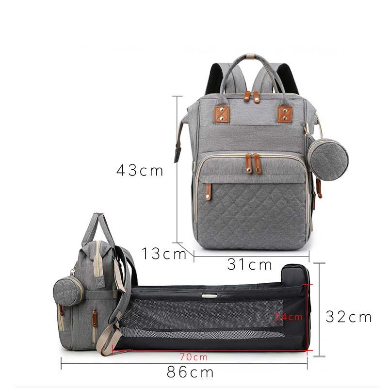 Portable Large Capacity Baby Crib Bed Diaper Bag In One