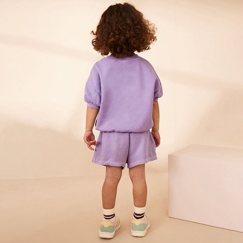 Set aus Kurzarm-T-Shirt und Shorts mit Tiermotiven für Mädchen im europäischen und amerikanischen Stil für den Sommer