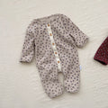 Baby-Strampler mit zartem Blumenmuster und durchgehender Knopfleiste, Waffelstrick, Waffelstrick 