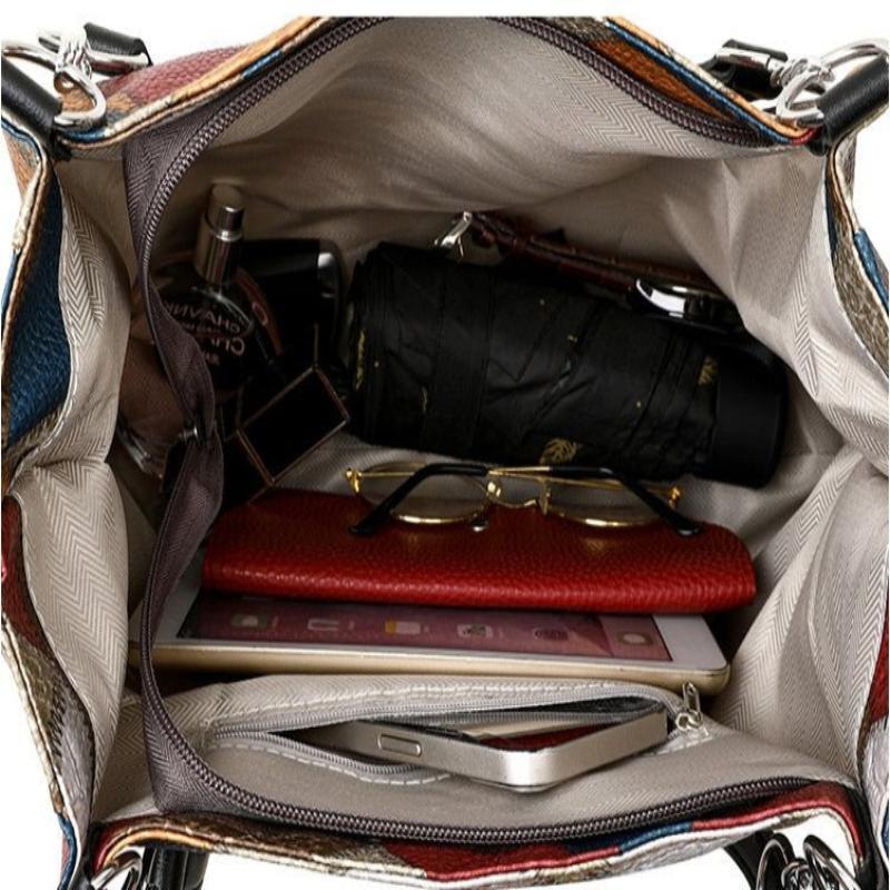 PU Leather Handbag With Geometric Pattern